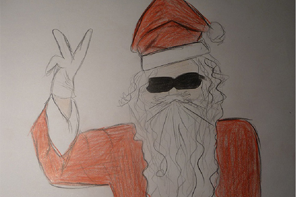 Weihnachtsmann mit Sonnenbrille